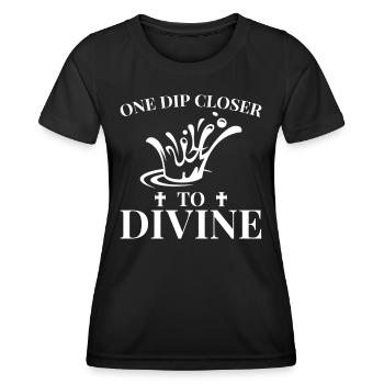 Une immersion au plus près du divin baptisé - T-shirt sport Femme - noir - Devant - AI Model Female 172 light (172cm)
