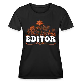 In My Editor Era Blumenmotiv - Frauen Funktions-T-Shirt - Schwarz - Vorne - AI Model Female 172 light (172cm)