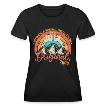 Juli 2000 Juli Jubiläum Juli 2000 Juli - Frauen Funktions-T-Shirt - Schwarz - Vorne - AI Model Female 172 light (172cm)