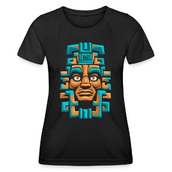 Dieu Maya Mythologie Maya Itzamna Masque Ancien - T-shirt sport Femme - noir - Devant - AI Model Female 172 light (172cm)