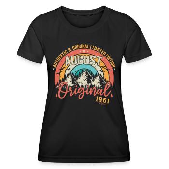August 1961 August birthday 1961 August - Women's Functional T-Shirt - black - Front - AI Model Female 172 light (172cm)