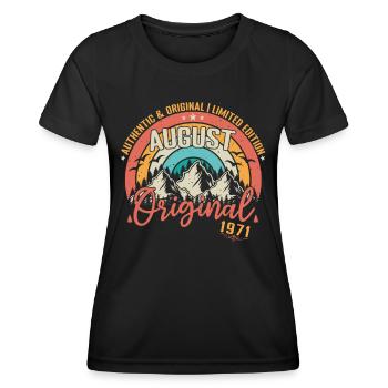 August 1971 August Geburtstag 1971 August - Frauen Funktions-T-Shirt - Schwarz - Vorne - AI Model Female 172 light (172cm)
