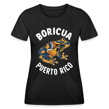 Boricua Puerto Rico Coqui Puerto Rican - Frauen Funktions-T-Shirt - Schwarz - Vorne - AI Model Female 172 light (172cm)