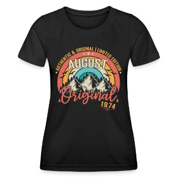August 1974 August birthday 1974 August - Women's Functional T-Shirt - black - Front - AI Model Female 172 light (172cm)