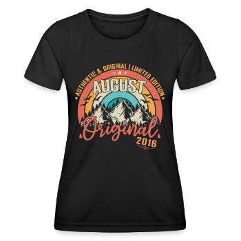 Août 2016 Août anniversaire 2016 Août - T-shirt sport Femme - noir - Devant - AI Model Female 172 light (172cm)