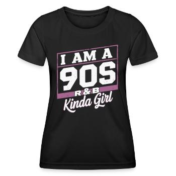 Ich Bin Ein 90s R-&B Kinda Girl - Frauen Funktions-T-Shirt - Schwarz - Vorne - AI Model Female 172 light (172cm)