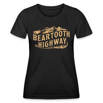 Beartooth Highway Abenteuer Berge - Frauen Funktions-T-Shirt - Schwarz - Vorne - AI Model Female 172 light (172cm)
