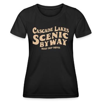 Cascade Lakes Scenic Byway Road Trip Squad - Women's Functional T-Shirt - black - Front - AI Model Female 172 light (172cm)