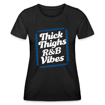 Thick Thighs R&B Vibes der 90er - Frauen Funktions-T-Shirt - Schwarz - Vorne - AI Model Female 172 light (172cm)