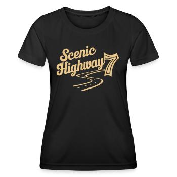 Aventure panoramique sur la route 7 - T-shirt sport Femme - noir - Devant - AI Model Female 172 light (172cm)