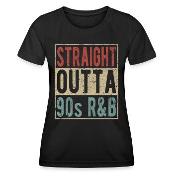Straight Outta 90s R&B Retro Style - Frauen Funktions-T-Shirt - Schwarz - Vorne - AI Model Female 172 light (172cm)