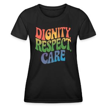 travailleur social travail social dignité, respect, - T-shirt sport Femme - noir - Devant - AI Model Female 172 light (172cm)