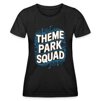 Aventure et divertissement de l’escouade du parc thématique - T-shirt sport Femme - noir - Devant - AI Model Female 172 light (172cm)