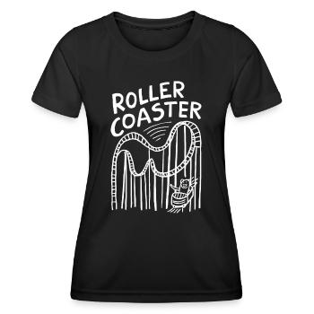 Roller Coaster Spaß für Adrenalinjunkies - Frauen Funktions-T-Shirt - Schwarz - Vorne - AI Model Female 172 light (172cm)
