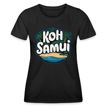 Koh Samui souvenir plage paradis - T-shirt sport Femme - noir - Devant - AI Model Female 172 light (172cm)