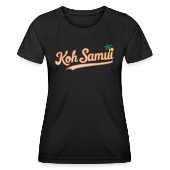 Koh Samui Souvenir Palmiers et soleil - T-shirt sport Femme - noir - Devant - AI Model Female 172 light (172cm)