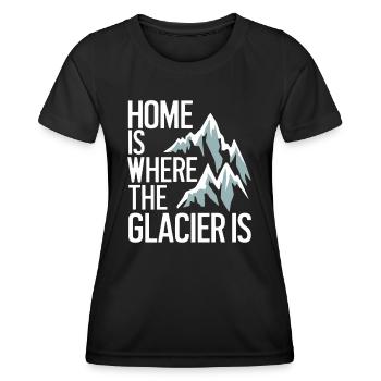 Souvenir d’Islande : la maison est là où se trouve le glacier - T-shirt sport Femme - noir - Devant - AI Model Female 172 light (172cm)