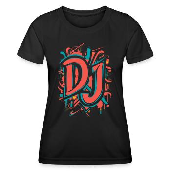 DJ Artwork Style Graffiti coloré - T-shirt sport Femme - noir - Devant - AI Model Female 172 light (172cm)