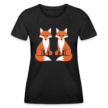 Two Foxes Fox Artistic Design - Women's Functional T-Shirt - black - Front - AI Model Female 172 light (172cm)