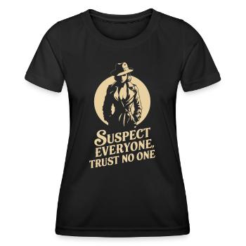 Verdächtige Jeden, Traue Keinem - Murder Mystery - Frauen Funktions-T-Shirt - Schwarz - Vorne - AI Model Female 172 light (172cm)