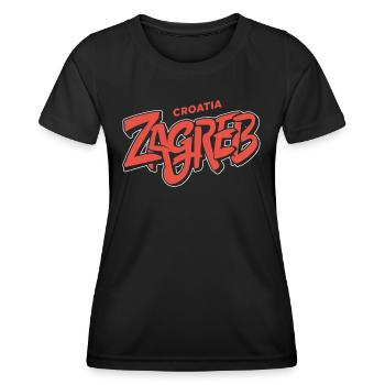Zagreb Souvenir Croatie - T-shirt sport Femme - noir - Devant - AI Model Female 172 light (172cm)