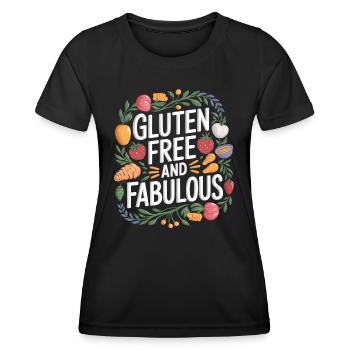 Glutenfrei Und Fabelhaft – Glutenfrei Leben - Frauen Funktions-T-Shirt - Schwarz - Vorne - AI Model Female 172 light (172cm)