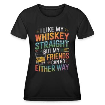 LGBTQ Ally Whiskey Straight - Frauen Funktions-T-Shirt - Schwarz - Vorne - AI Model Female 172 light (172cm)