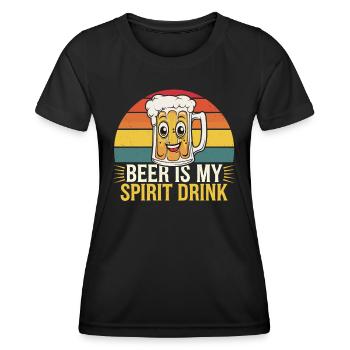 Bier Ist Mein Spirit Drink - Retro Style - Frauen Funktions-T-Shirt - Schwarz - Vorne - AI Model Female 172 light (172cm)