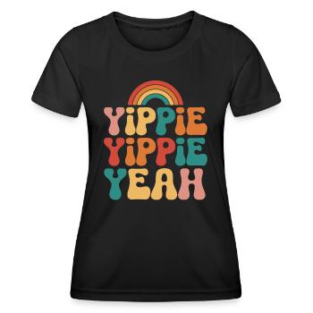 Yippie Yippie Yeah - T-shirt sport Femme - noir - Devant - AI Model Female 172 light (172cm)
