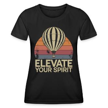 Hot Air Balloon Inspiration Quote Raise Your - Women's Functional T-Shirt - black - Front - AI Model Female 172 light (172cm)