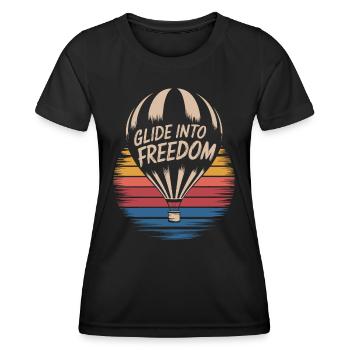 Gleite In Die Freiheit Heißluftballon Inspiration - Frauen Funktions-T-Shirt - Schwarz - Vorne - AI Model Female 172 light (172cm)