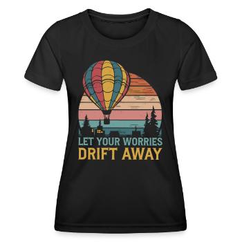 Laissez vos soucis s’envoler Montgolfière - T-shirt sport Femme - noir - Devant - AI Model Female 172 light (172cm)