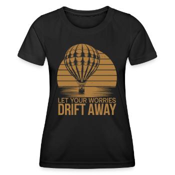 Laissez vos soucis s’envoler Montgolfière - T-shirt sport Femme - noir - Devant - AI Model Female 172 light (172cm)