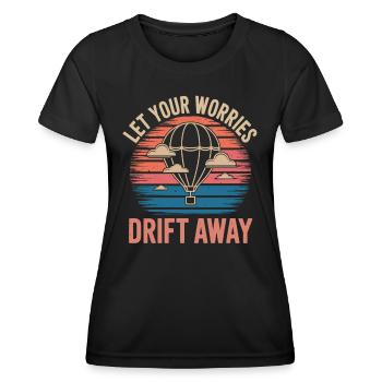 Laissez vos soucis s’envoler Montgolfière - T-shirt sport Femme - noir - Devant - AI Model Female 172 light (172cm)