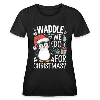 Le dandinement de Noël des pingouins que nous faisons pour Noël ? - T-shirt sport Femme - noir - Devant - AI Model Female 172 light (172cm)