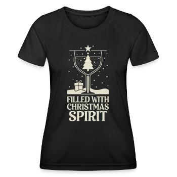 Rempli de lettrage de l’ de Noël avec - T-shirt sport Femme - noir - Devant - AI Model Female 172 light (172cm)