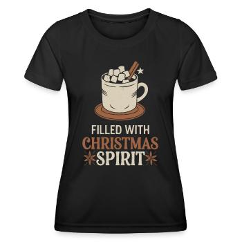 Rempli d’ de Noël et chaud - T-shirt sport Femme - noir - Devant - AI Model Female 172 light (172cm)