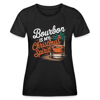 Bourbon Ist Mein Weihnachtsgeist Design - Frauen Funktions-T-Shirt - Schwarz - Vorne - AI Model Female 172 light (172cm)