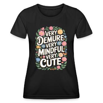 Très retenu, très attentif, très doux - T-shirt sport Femme - noir - Devant - AI Model Female 172 light (172cm)