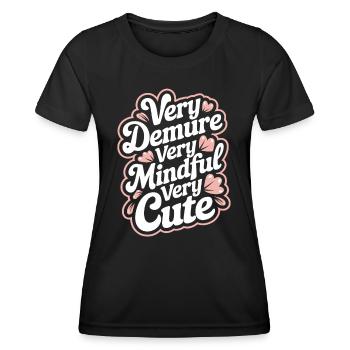 Très retenu, très attentif, très doux - T-shirt sport Femme - noir - Devant - AI Model Female 172 light (172cm)