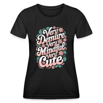 Très retenu, très attentif, très doux - T-shirt sport Femme - noir - Devant - AI Model Female 172 light (172cm)