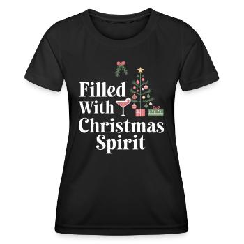 Rempli d’ de Noël - T-shirt sport Femme - noir - Devant - AI Model Female 172 light (172cm)