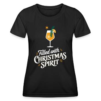 Rempli d’ de Noël - T-shirt sport Femme - noir - Devant - AI Model Female 172 light (172cm)