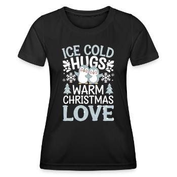 Des câlins glacés, un amour de Noël chaleureux, - T-shirt sport Femme - noir - Devant - AI Model Female 172 light (172cm)