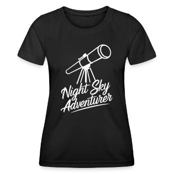 Ciel nocturne Aventuriers Astronomes amateurs - T-shirt sport Femme - noir - Devant - AI Model Female 172 light (172cm)