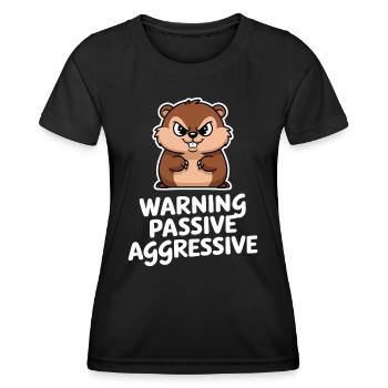 Attention: Passive-aggressive rodent - Women's Functional T-Shirt - black - Front - AI Model Female 172 light (172cm)