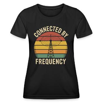 Amateurfunker Verbunden Durch Frequenz - Frauen Funktions-T-Shirt - Schwarz - Vorne - AI Model Female 172 light (172cm)