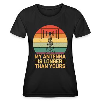 Amateurfunk: Meine Antenne Ist Länger Als Deine - Frauen Funktions-T-Shirt - Schwarz - Vorne - AI Model Female 172 light (172cm)