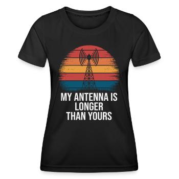 Amateurfunker Antenne Länger Als Deine - Frauen Funktions-T-Shirt - Schwarz - Vorne - AI Model Female 172 light (172cm)