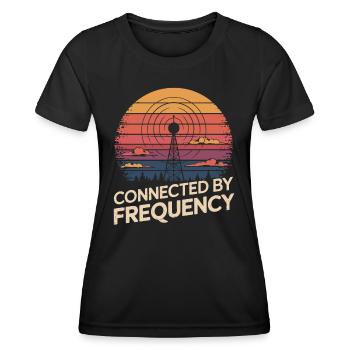 Amateurfunker Verbunden Durch Frequenz - Frauen Funktions-T-Shirt - Schwarz - Vorne - AI Model Female 172 light (172cm)